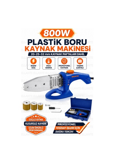 800w Plastik Boru Kaynak Makinesi 20-25-32 Mm Paftalı Çantalı Pprc Boru Kaynak Seti