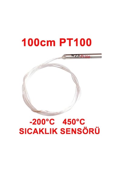 Pt100 Platinyum Isı Sıcaklık Sensörü 100cm Su Geçirmez -200c To 450c Metal Koruyucu Dalgıç Prob Termal Direnç H