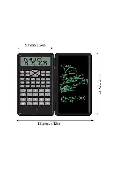 Valkyrie Zh69 Dijital Ekranlı Stylus 6 İnç Hesap Makinesi Dual Bilimsel Fonksiyonlu Katlanabilir Siyah