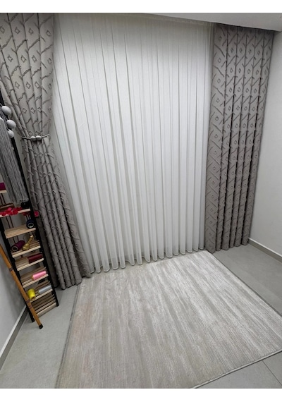 Nivemeshome Sedef Gri 1/3 Pileli Fon Perde 80x260