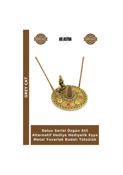 Delux Serisi Özgün Stil Alternatif Hediye Hediyelik Eşya Metal Yuvarlak Budalı Tütsülük