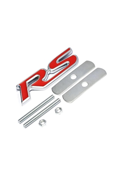 Rs Cıvatalı Ön Panjur Logosu Paslanmaz Krom Kaplama Metal Arma