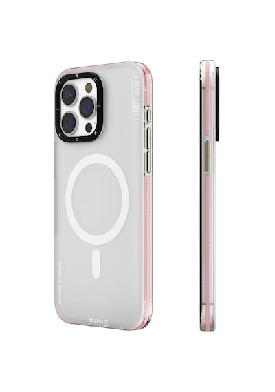 Apple Uyumlu iPhone 15 Pro Kılıf Magsafe Şarj Özellikli Youngkit Jiansha Serisi Kapak Pembe