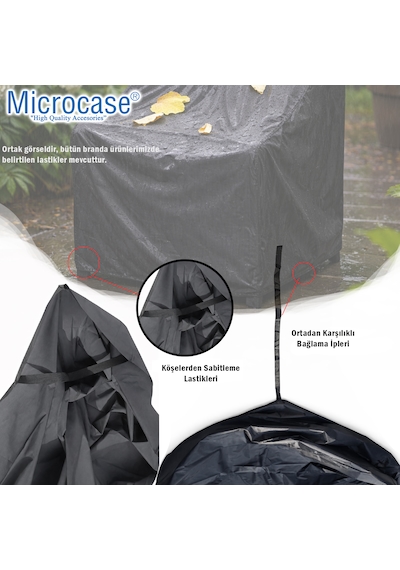 Microcase Su Geçirmez 4 Mevsim Kullanım Bahçe Mobilyası Masa Kılıfı Brandası 75x80x180 Cm Al5544
