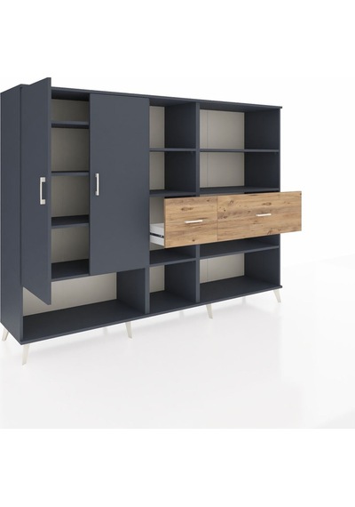 Hyperion Dolap 10 Raflı 2 Çekmeceli 2 Kapaklı 220x44x163 Antrasit-antrasit/çam Antrasıt/atlas Çam - Antrasıt Hyperion Dolap 10 Raflı 2 Çekmeceli 2 Kapaklı 220x44x163 Antrasit-antrasit/çam Antrasıt/atlas Çam - Antrasıt