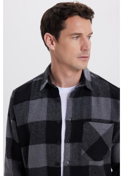 Tudors Erkek Regular Fit Klasik Fit Kareli Cepli Oduncu Gömlek-41898 Çok Renkli