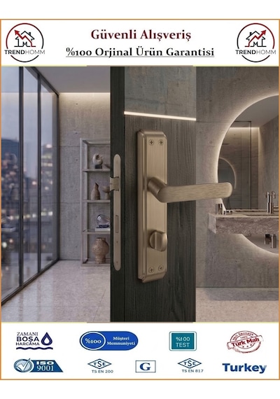 Sofuoğlu Barbaros Aynalı Kapı Kolu - Nikel Saten -  - Wc Banyo - Sol