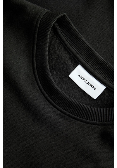 Jack & Jones Jjrush Erkek Sweatshirt Bisiklet Yaka Rahat Günlük Pamuklu Siyah