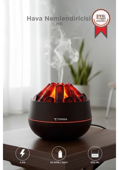 Hava Nemlendiricisi H11 Koyu Kahve 300 Ml Ev Aksesuarı Sunum Objesi Dekoratif Lamba