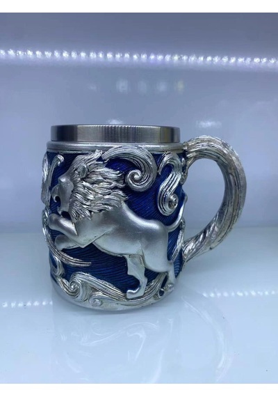 Aslan İşlemeli Çelik Kupa Bardak Kod 6974 Çok Renkli