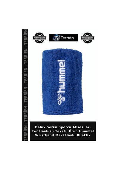 Delux Serisi Sporcu Aksesuarı Ter Havlusu Tekstil Ürün Hummel Wrıstband Mavi Havlu Bileklik