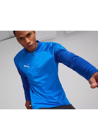 Puma Teamcup Training 1/4 Zip Top Erkek Futbol Uzun Kollu Antrenman Üstü 65798202 Mavi 001
