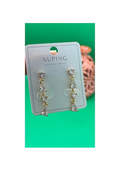 Xuping Rose Gold Renginde Çivi Model Sallantılı Küpe Altın