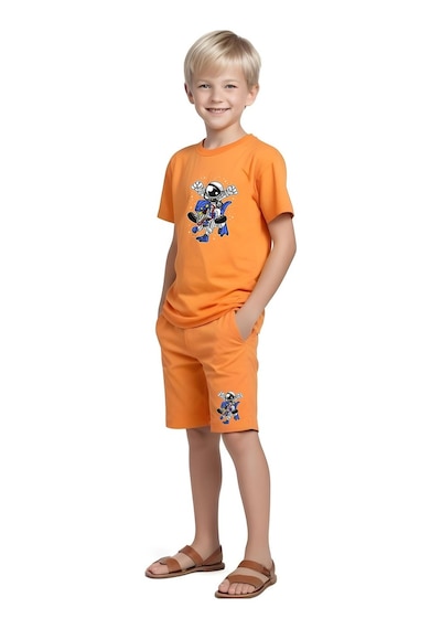 Fyk Kids Erkek Çocuk 3'lü Set T-shirt-kapri Takımları Çok Renkli