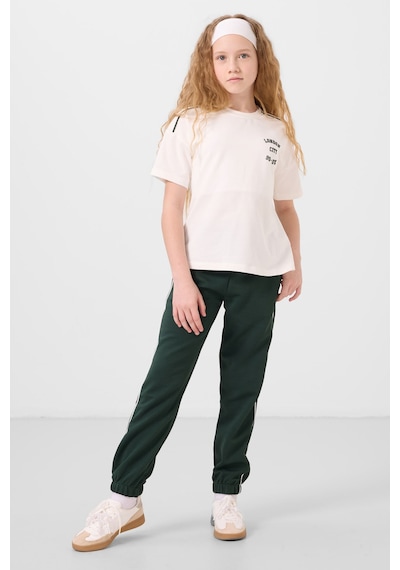Tommylife Ekru-çam Yeşil O Yaka Baskılı Lastik Paçalı Standart Fit Kız Çocuk Eşofman Takım - 75186 Ekru/çam Yeşil Ekru - Çam Yeşil