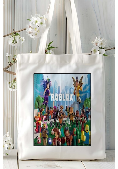 Art Hediye Roblox Oyun Baskılı Omuz Çanta Kişiye Özel Model 13 Çok Renkli