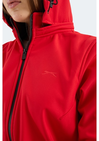 Slazenger Heat Control Kadın Çıkarılabilir Kapüşonlu Kırmızı Mont & Kaban Kırmızı