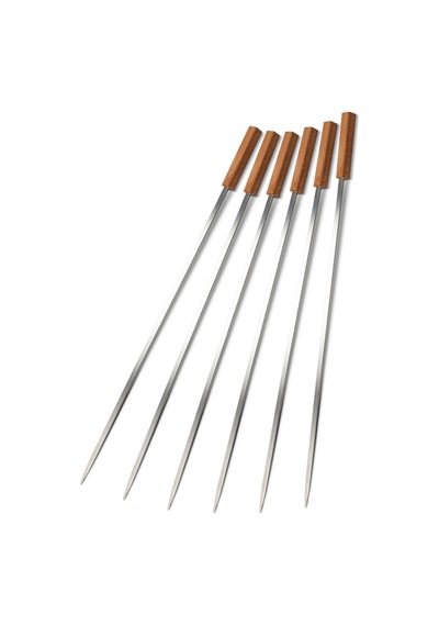 Igrıll Kebap Şiş Takımı Ahşap Saplı 60 Cm 6 Adet