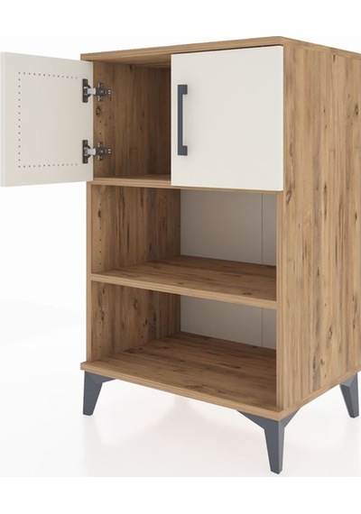 Hyperion Komodin 2 Raflı 2 Kapaklı 60x44x96 Çam-aytaşı Çam