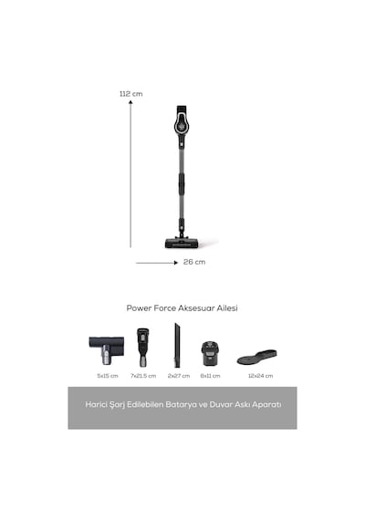 Karaca Vantuz Power Force Pro 2 in 1 Şarj Edilebilir Dik Süpürge