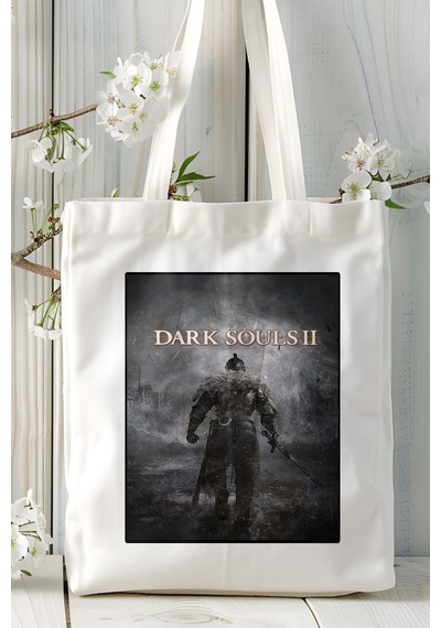 Art Hediye Dark Souls Oyun Baskılı Bez Çanta Omuz Çantası Kişiye Özel Model 2 Çok Renkli