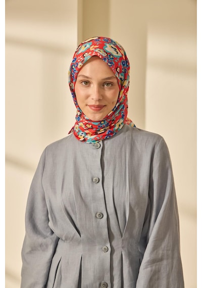 Silk Home Soft Eşarp 73090-04 Kırmızı, Turkuaz, Saks, Sarı, Siyah