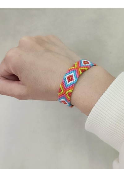 Bileklik Bohemian Etnik Retro Geometrik Dokuma 1 Adet Bilezik Kadın Kız Aksesuar Çok Renkli