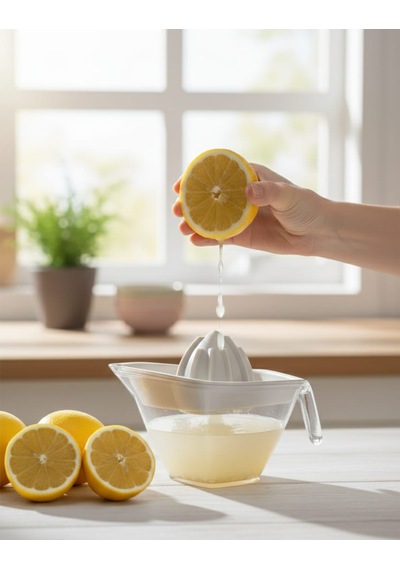 Plastik Hazneli Limonluk Limon Ve Narenciye Sıkacağı 250 Ml Beyaz