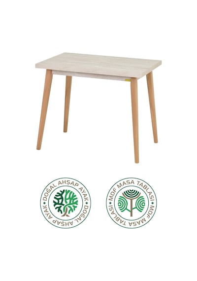Vilinze Avanos Mdf Traverten Sabit Mutfak Masası - 60x90 Cm Traverte