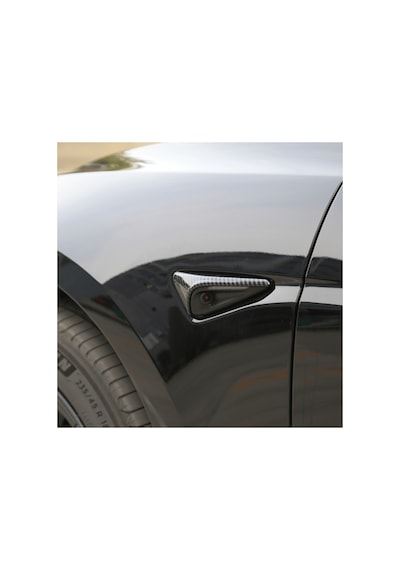 Red Lion Parts Tesla Model Y Uyumlu Mat Karbon Fiber Görünümlü Yan Kamera Sinyal Kaplama