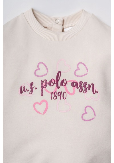 U.S. Polo Assn. Nakışlı Kız Bebek Beyaz Uzun Kol Pijama Takım Usb3261-c-v1 Usb3261-c-v1