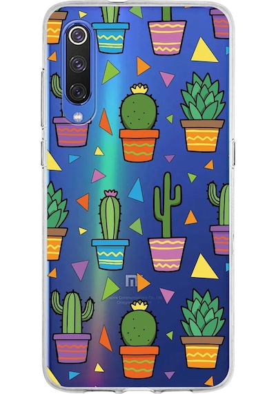 Xiaomi Mi 9 İle Uyumlu 1mm Slim Fit Water Color 4 Baskılı Şeffaf Kılıf Şeffaf