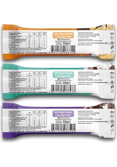 Fellas Protein Bar 4 Çeşit Karma Kutu 32 Gr x 12 Adet Fellas Protein Bar 4 Çeşit Karma Kutu 32 Gr x 12 Adet