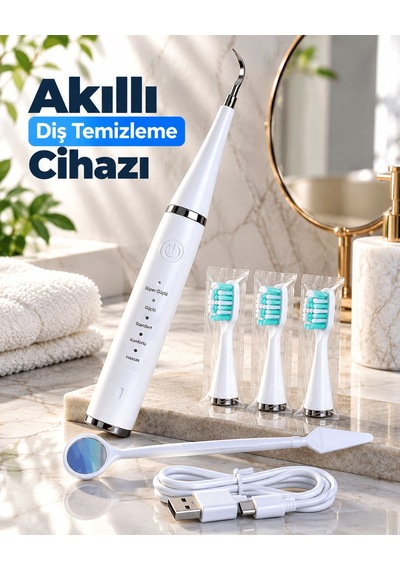 Şarjlı Akıllı Diş Temizleme Cihazı 5 Farklı Temizleme Modlu Hassa