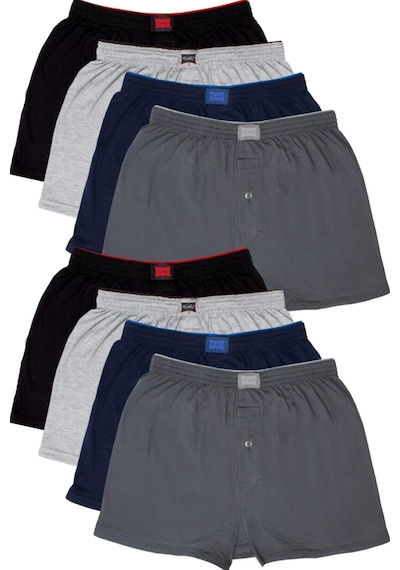 Tutku Erkek Boxer 4'lü Paket Siyah-füme-lacivert-gri Asorti
