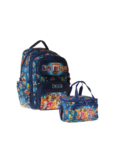 Kaukko Kids Boom Erkek Çocuk Lacivert İlkokul Sırt Çantası Ve Beslenme Çanta Seti - Setkk-l5419b
