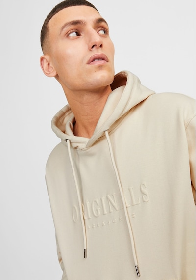 Jack & Jones Erkek Kapüsonlu Gögüs Logo Baskili Sweatshirt - Frederiksberg 12262811 Antique White Siyah Jack & Jones Erkek Kapüsonlu Gögüs Logo Baskili Sweatshirt - Frederiksberg 12262811 Antique White Siyah