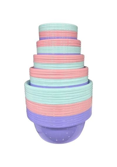 Plastik Badya Seti Çok Renkli