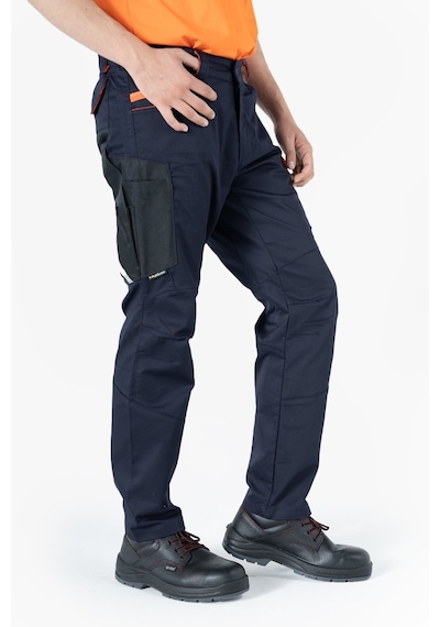 F 2144 Kordura Takviyeli Likralı Pantolon Lacivert - Turuncu