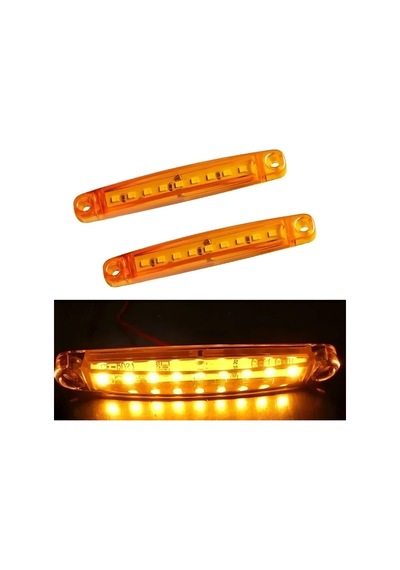 10 Adet 9 Led'li Parmak Led Turuncu Kamyon Tır Ve 12/24 Volt Araçlar Aksesuar Dorse & Etek Lambası