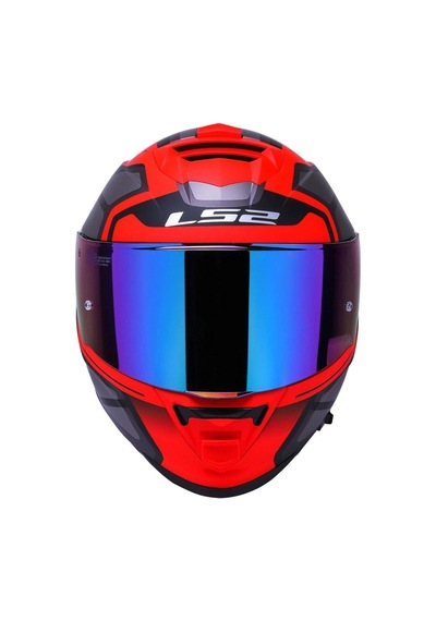 Ls2 Storm 2 Faster Full Face Motosiklet Kaskı Gökkuşağı Vizörlü Mat Kırmızı - Titanyum