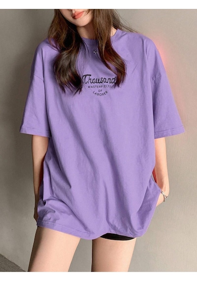 Uyguntarz Unisex Thousand Baskılı Tasarım Tshirt Mor
