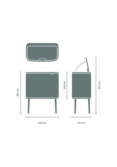 Brabantia Çöp Kutusu Bo Touch Bin 11+ 23 Lt Matt Steel 316227