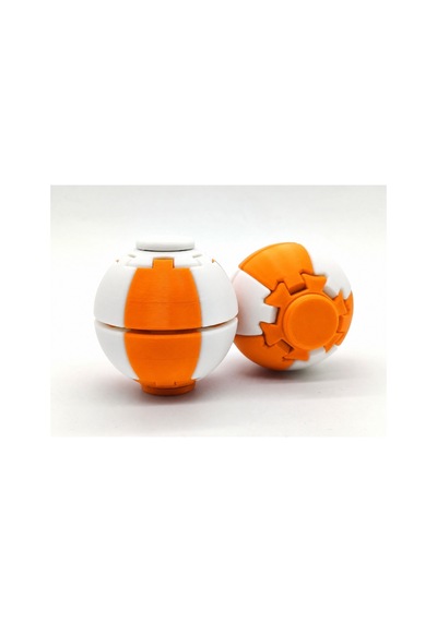 Alvera Press Küresi 3d Baskı Dönüşen Mekanik Fidget Stres Oyuncağı-turuncu-beyaz 64380907