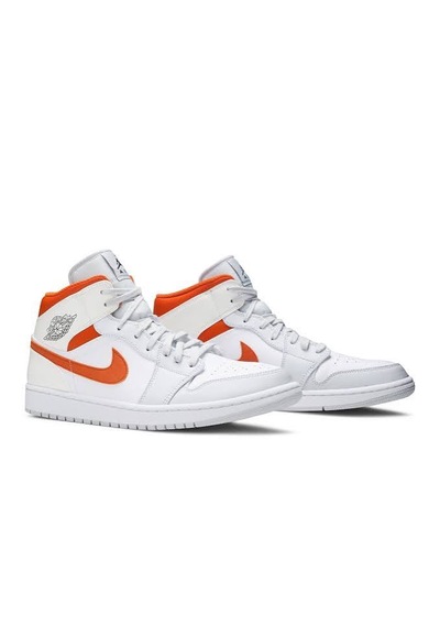 Nike Jordan 1 Mid Se Starfish Basketbol Ayakkabısı Beyaz - Turuncu