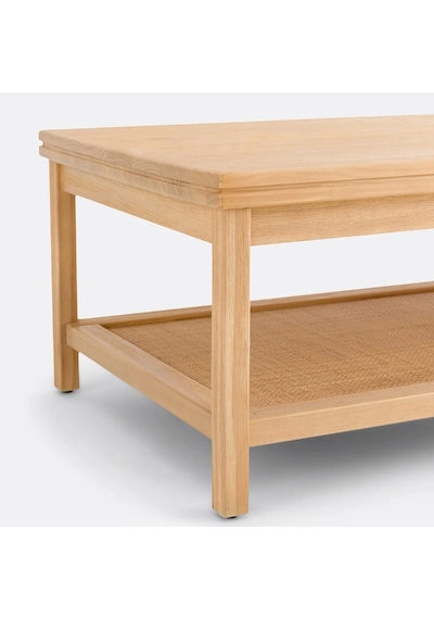 Altea Rattan Detaylı Masif Ahşap Orta Sehpa