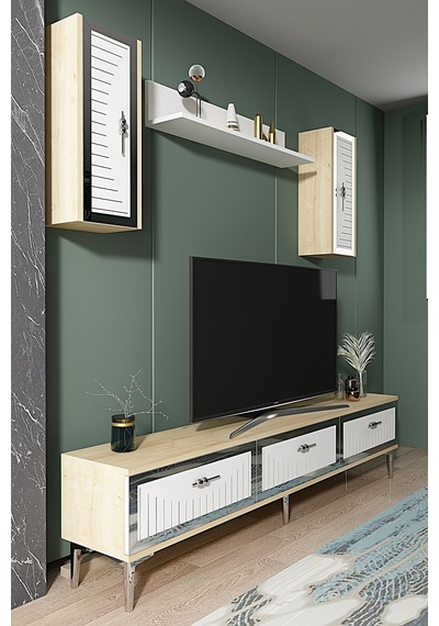 Tvr1801dbs - Tuna Tv Ünitesi Safirmeşe-beyaz Sılver 180cm Safirmeşe - Beyaz - Sılver