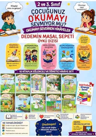 3.sınıflar Hızlı Okuma İsteyenlere Öğretmen Tavsiyeli Hikaye Seti 10'lu