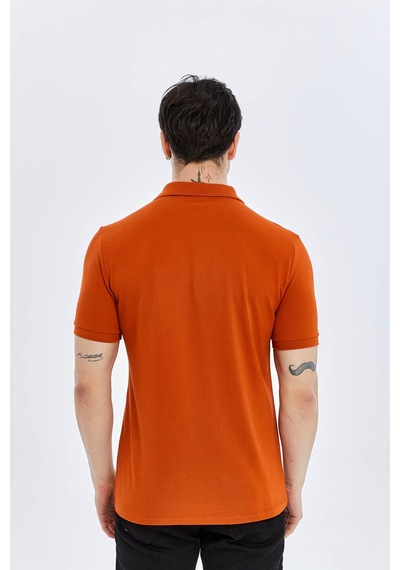 Süvari Slim Kiremit Erkek Polo Yaka T-shirt Ts1014000474