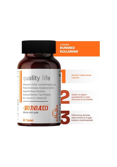 Quality Life Runmed Glukozamin Msm Kondroitin Tip 2 Kollojen 60 Tablet